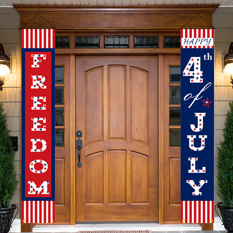 4th of July Front Door Hanging Banner Patriotic Porch Sign Banners Makers