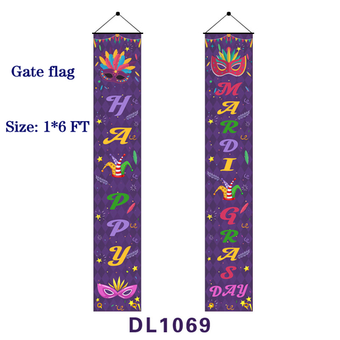 Mardi Gras Festival Gate Flags Wholesale From Manufacturer for Celebration Sales 