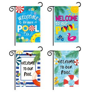 Welcome To Our Pool Garden Flag Personalized Outdoor Decorative Flags
