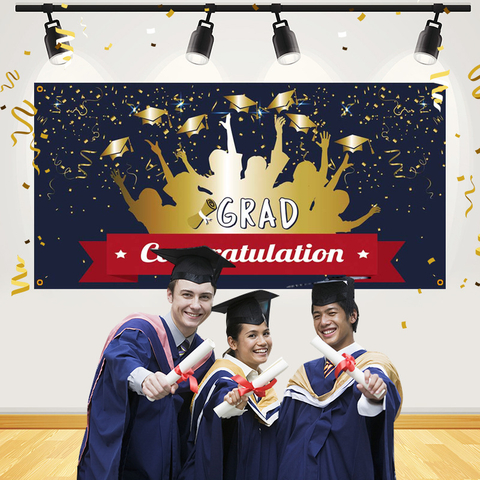 Personalized Graduation Decorations 3x6FT DIY Grad Backdrop Custom