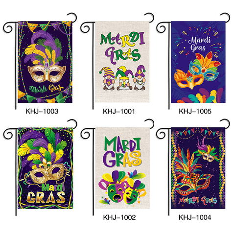 Mardi Gras Festival Different Design Decorative Garden Flags Wholesale From Manufacturer 